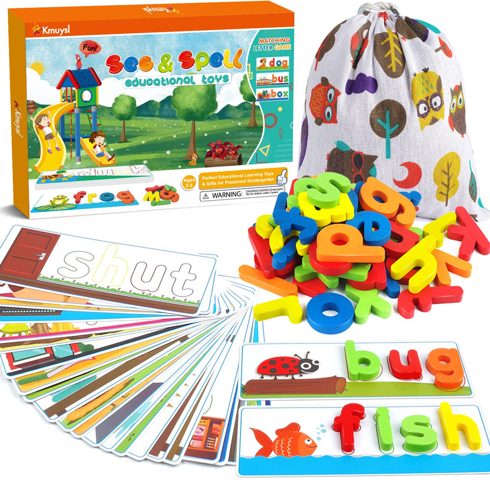 KMUYSL See and Spell flashcards boost early literacy through interactive word-building.