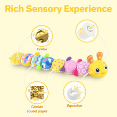KMUYSL soft-stitch plush toy offers varied textures for tactile exploration.