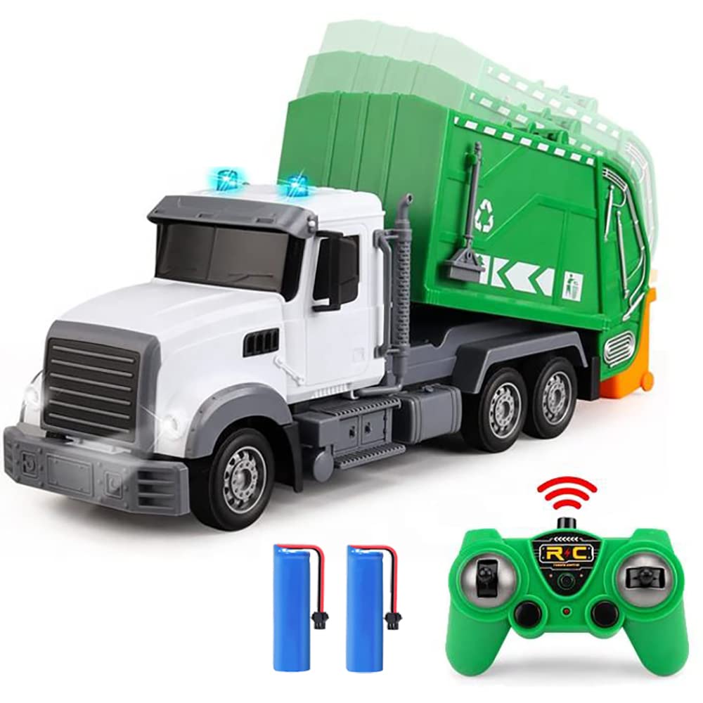 KNACKTOYZ garbage truck RC front view for imaginative recycling play.