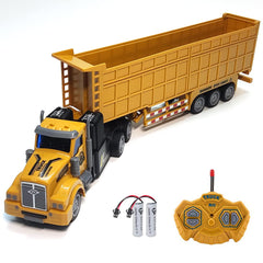 KNACKTOYZ RC Dump Truck front view showcasing trailer realism for tactile play