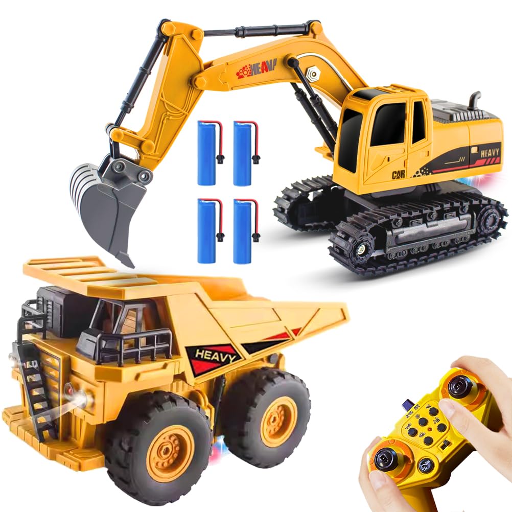 KNACKTOYZ RC Excavator front view shows durable construction for creative play