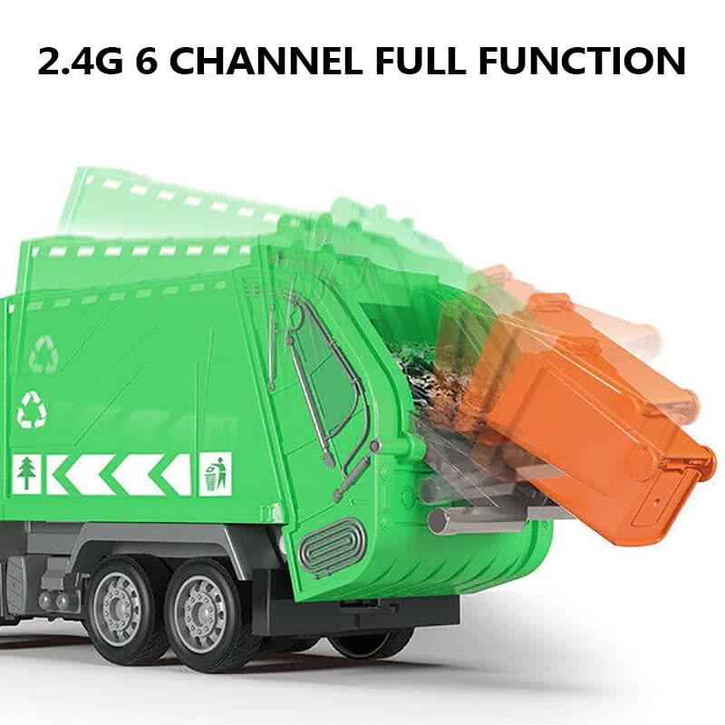 KNACKTOYZ RC garbage truck in 1/24 scale for realistic play and learning.