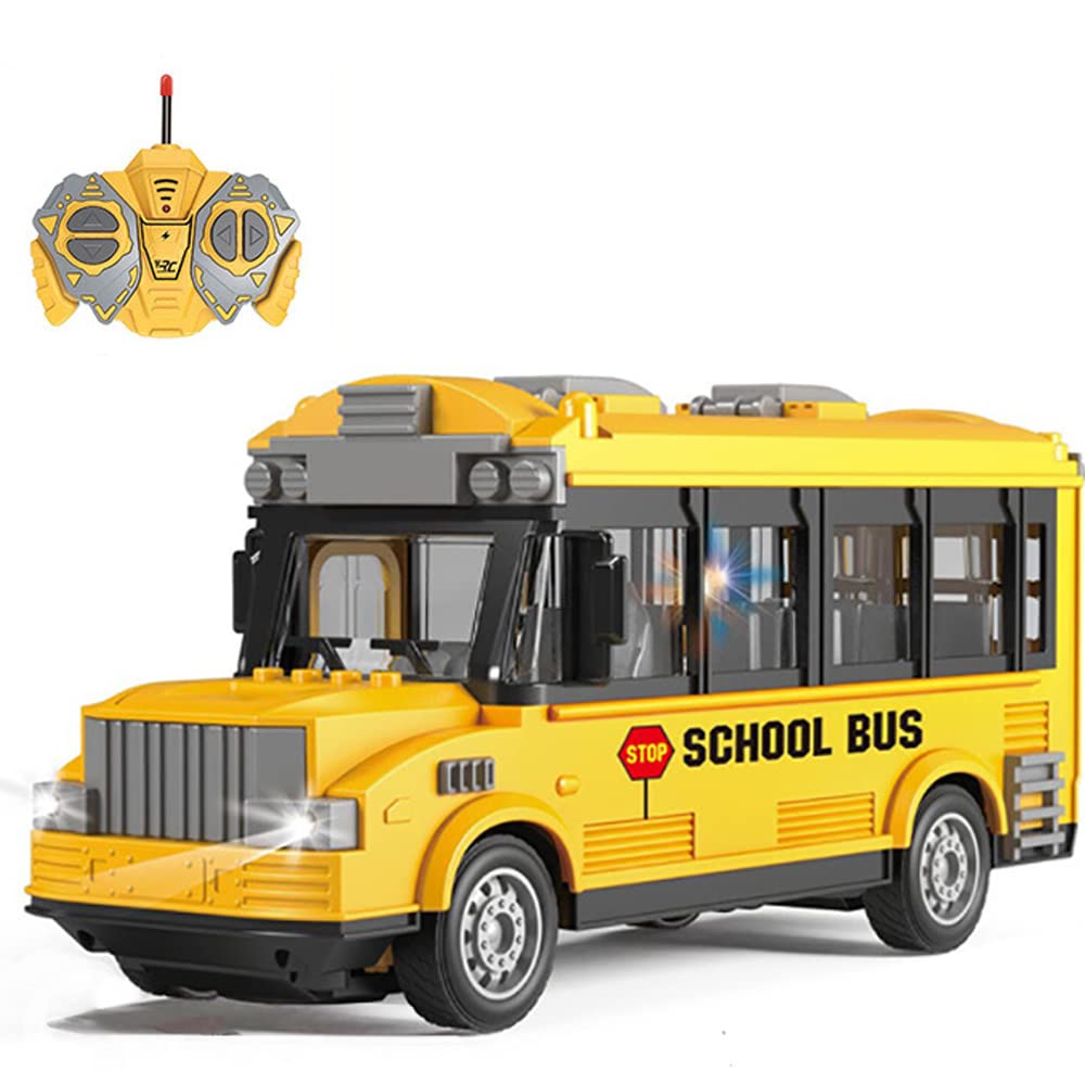 KNACKTOYZ RC School Bus with open doors for interactive pretend play.