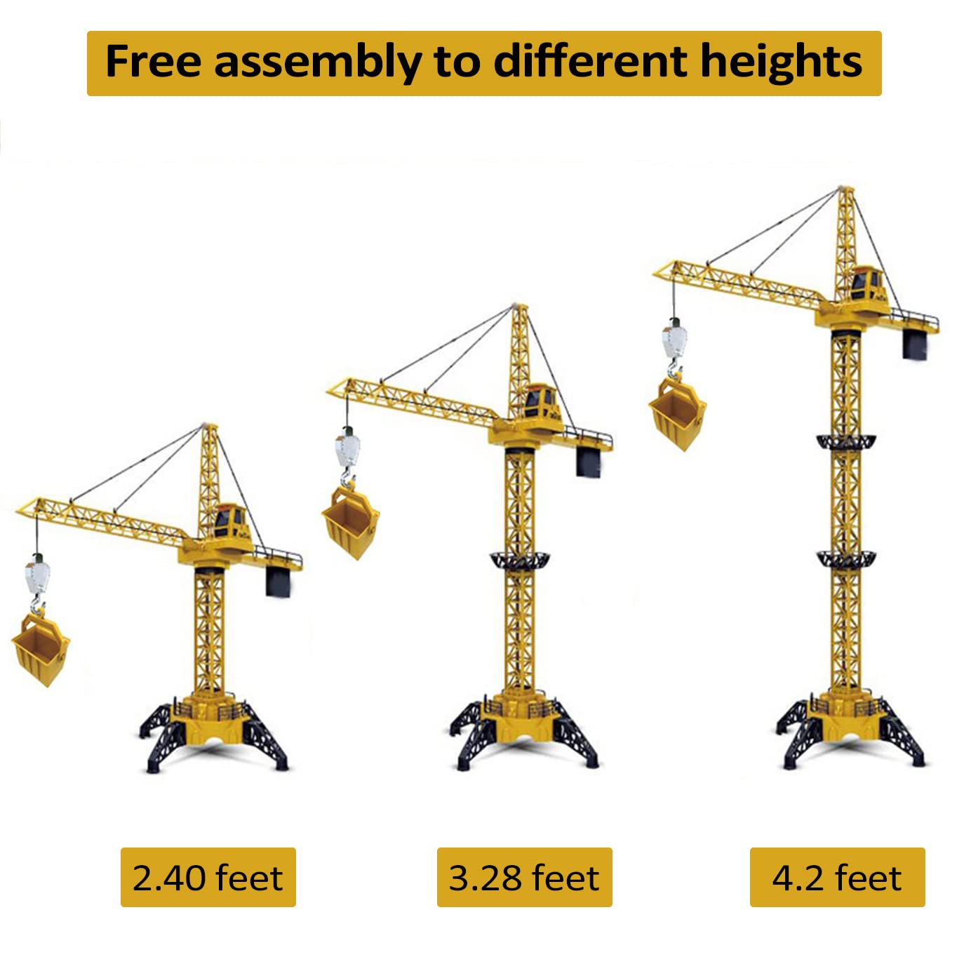 KNACKTOYZ tower crane with LED lights and realistic sounds for immersion.