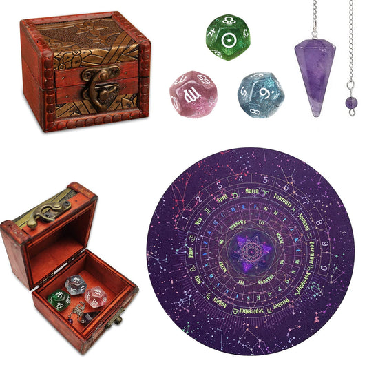 Knana wooden pendulum board for dowsing and divination sessions.
