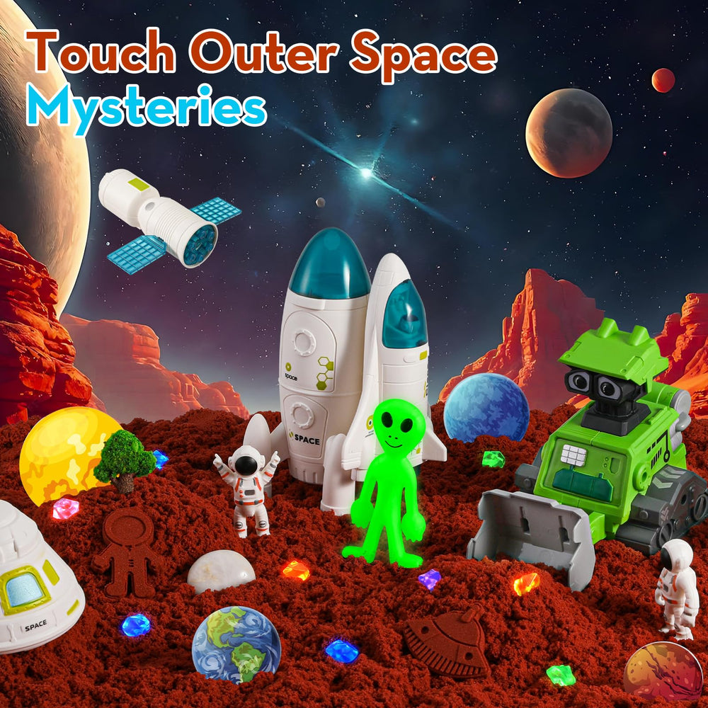 KNASON Outer Space Sensory Bin solar system planets spark science themed pretend play.