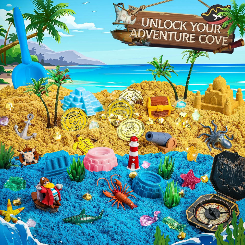 KNASON treasure map and coins guide exploration and route-finding during pretend voyages