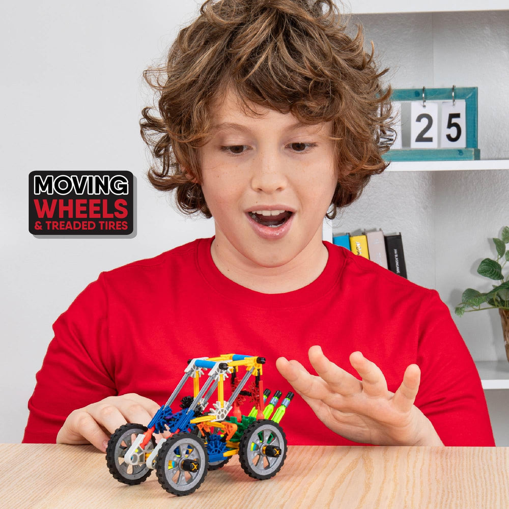 K'NEX Adventure Wheels wheels and tracks support vehicle play.