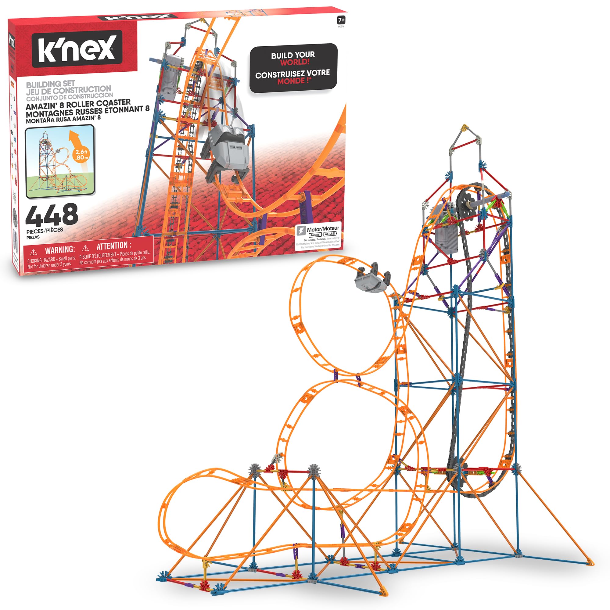 K'NEX Amazin' 8 Coaster track and tower for hands-on learning.