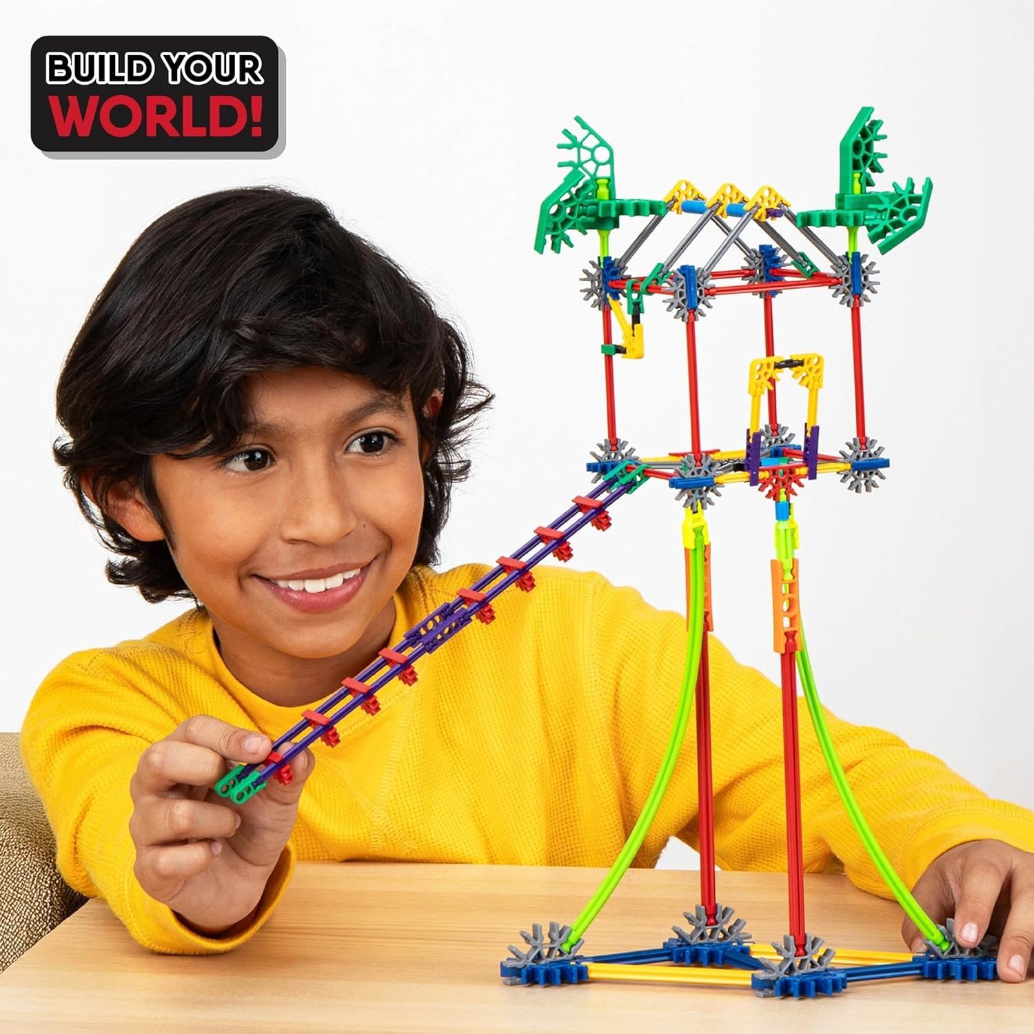 K'NEX durable plastic pieces withstand repeated play.