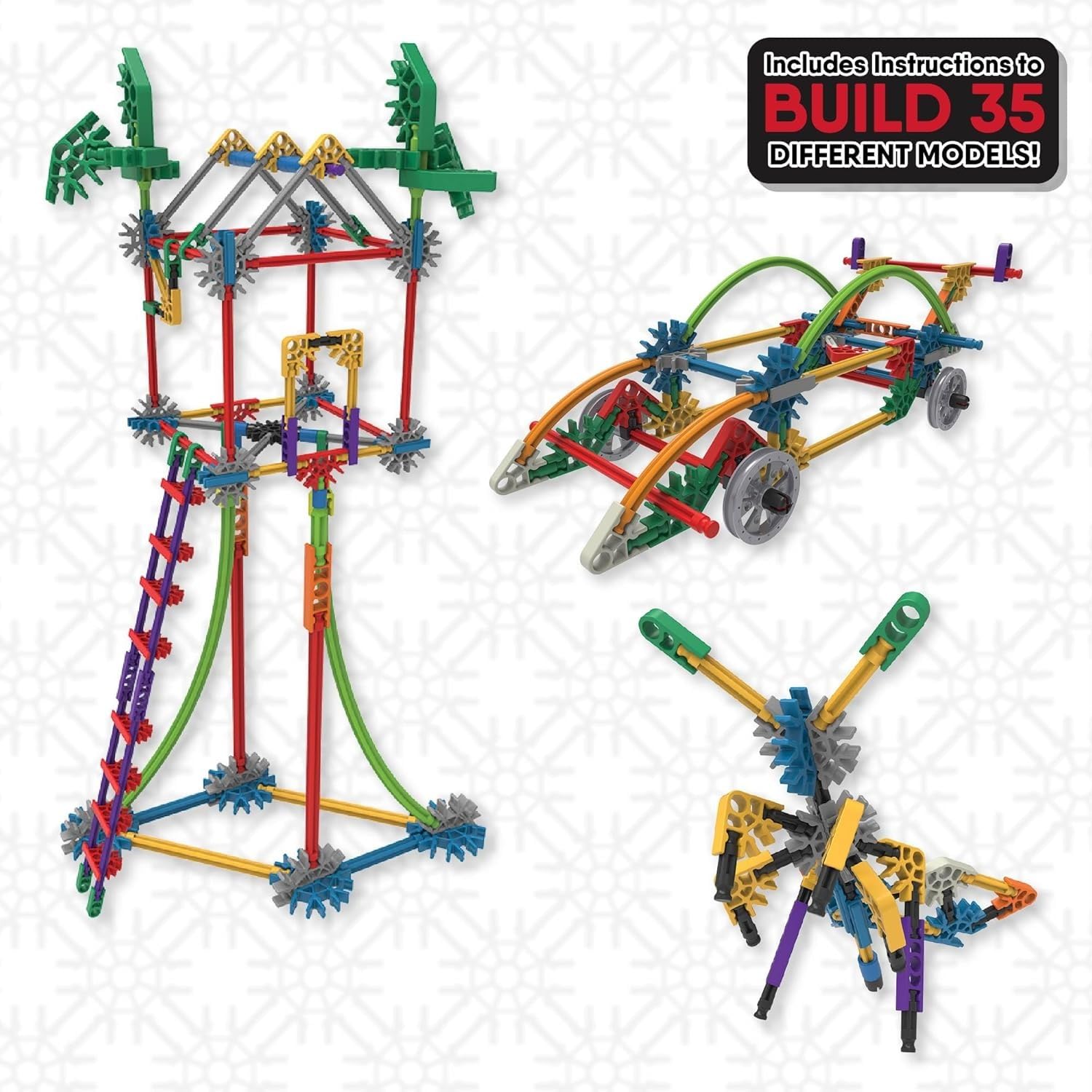 K'NEX family-friendly STEM toy supports hands-on learning.