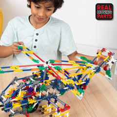 K'NEX instruction booklet guiding 100 model ideas for inspired building