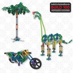 K'NEX moving parts with wheels, rotors, and tracks in action