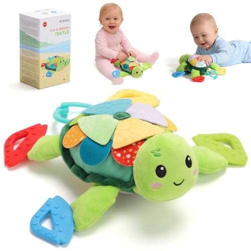 Knirose Turtle Sensory Toy Flip Scales engages curious babies with hidden sea friends.