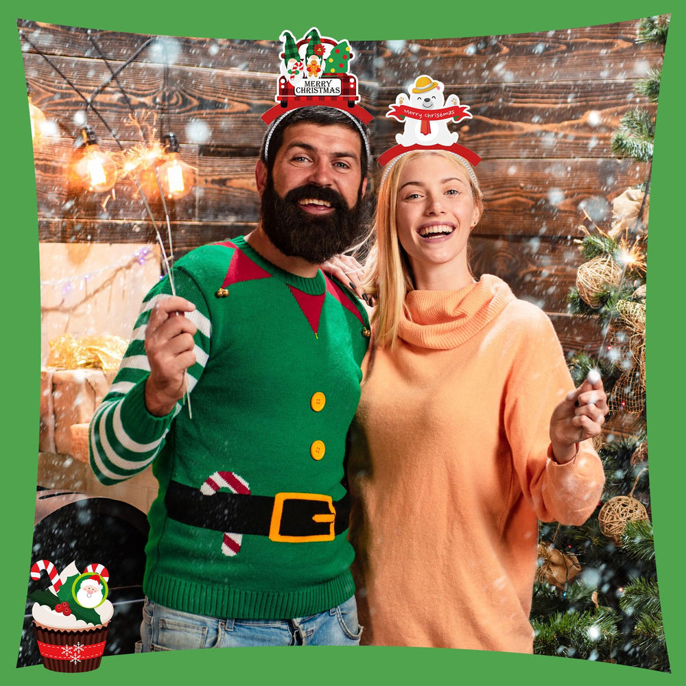 Knitgrip candy cane look headband enhances festive portraits.