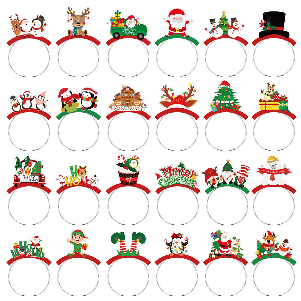 Knitgrip Christmas headbands Santa style for festive photos and family gatherings.