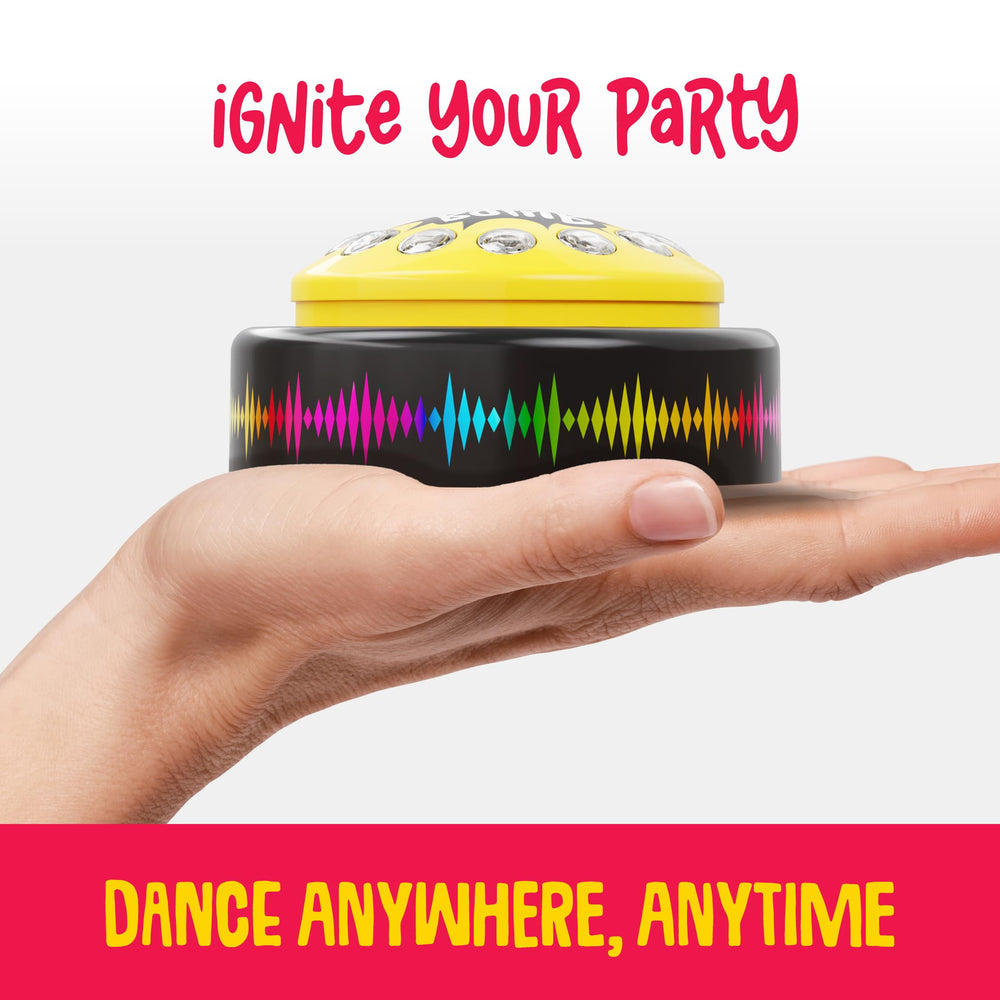 KNUCKLHEAD Dance Bomb Button rechargeable battery for hours of play.