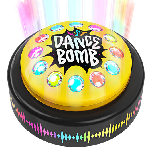 KNUCKLHEAD Dance Bomb Button top view, compact classroom energizer.