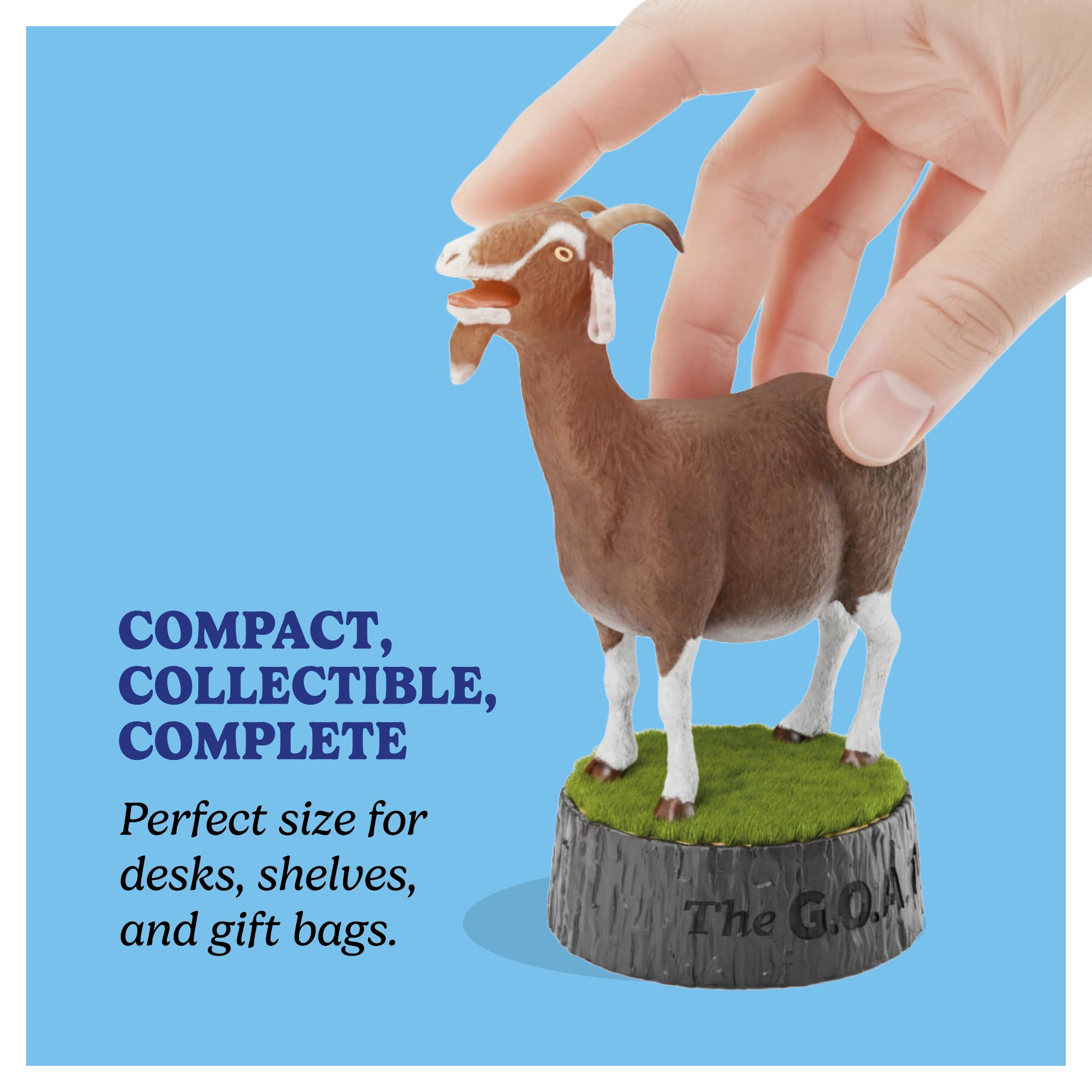 Knucklhead goat Secret Santa scene for holiday office fun.