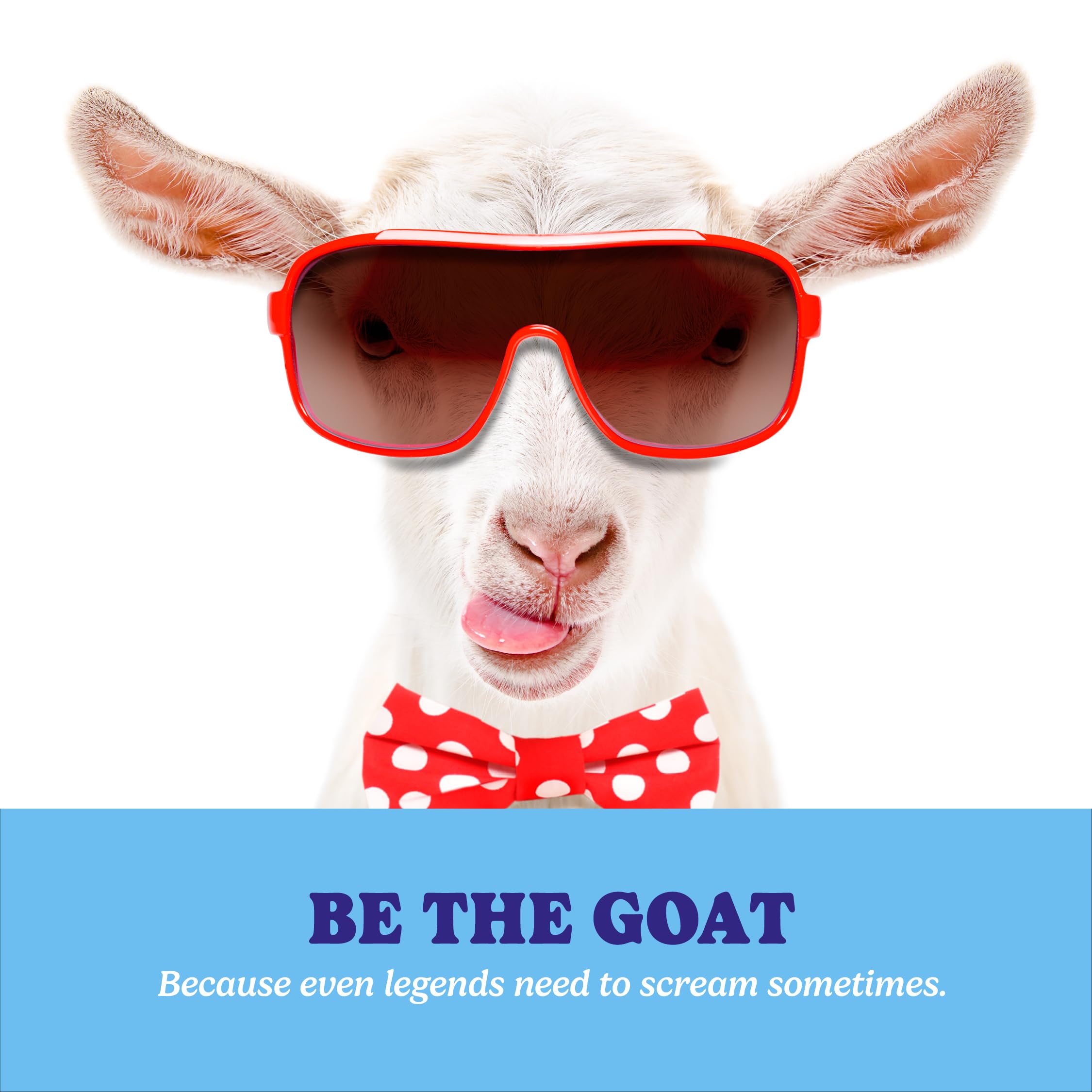 Knucklhead goat white elephant gift display for parties and exchanges.