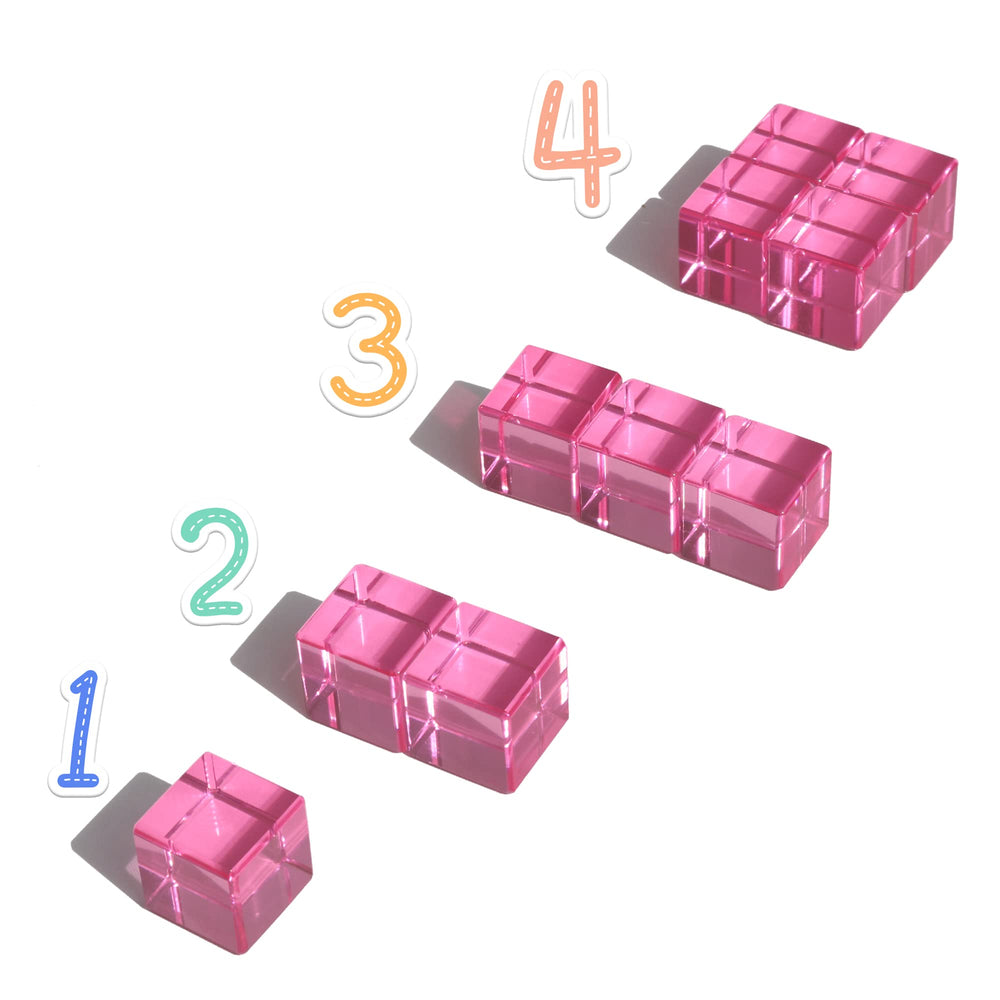 KOAICS Rainbow Crystal Cubes stack to build towers and patterns with little hands