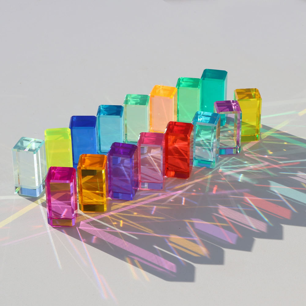 KOAICS Rainbow Crystal Strip Blocks stacking-educational-play supports manual dexterity and early numeracy