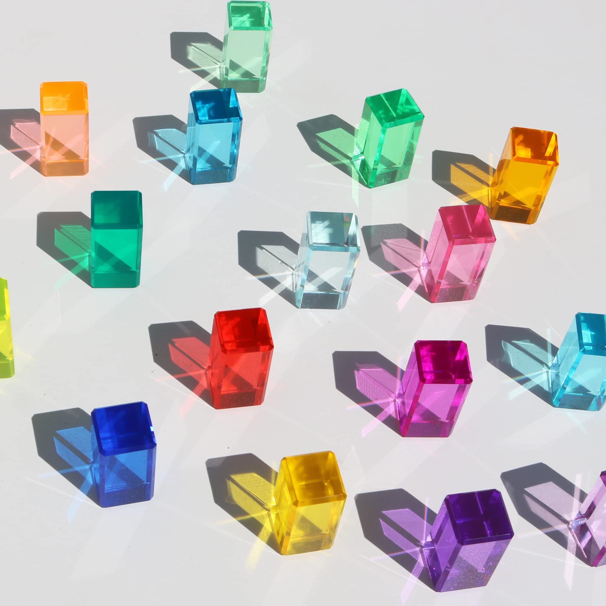 KOAICS Rainbow Crystal Strip Blocks window-glow captured in natural light for shimmering shadows