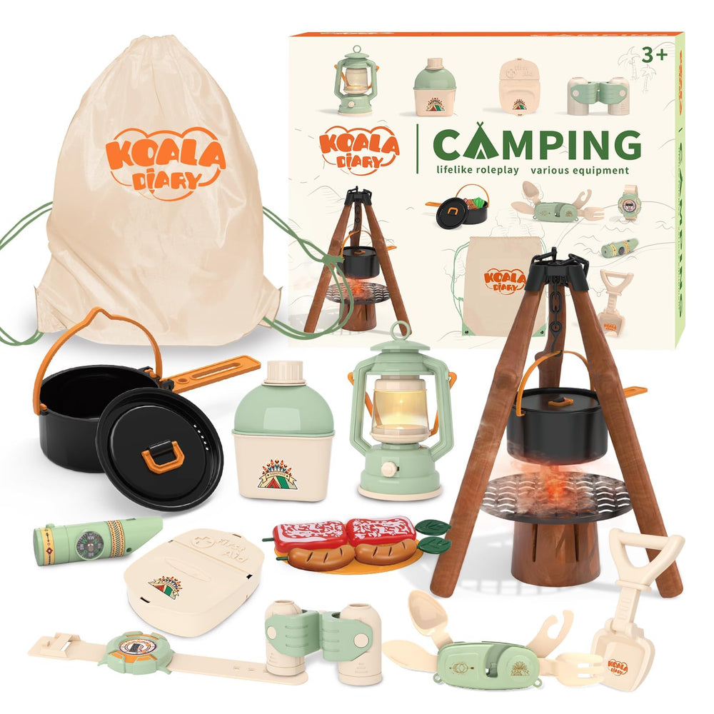 KOALA DIARY camping stove with tripod for immersive pretend cooking.