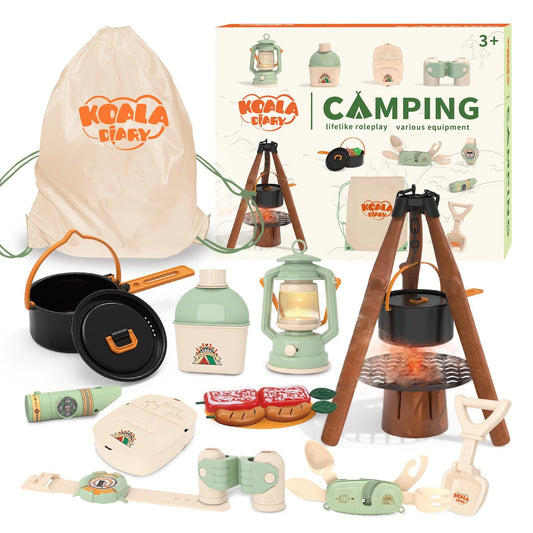 KOALA DIARY camping stove with tripod for immersive pretend cooking.