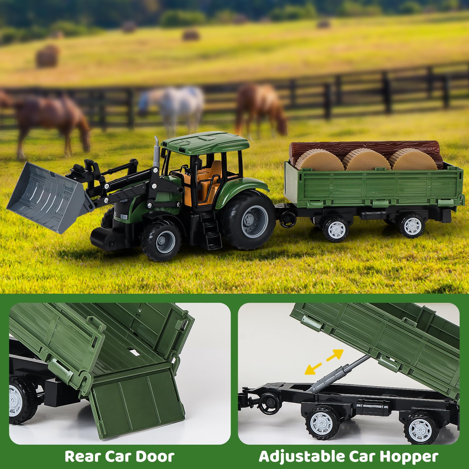 Koala Diary four attachments enable quick tool swaps for loading, grabbing, and harvesting.