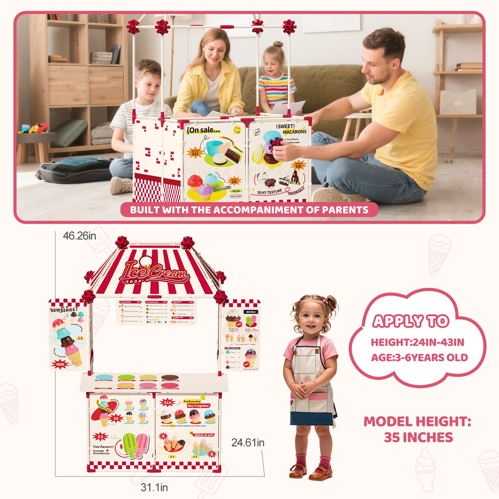 KOALA DIARY ice cream scoops and cones for colorful pretend treats.