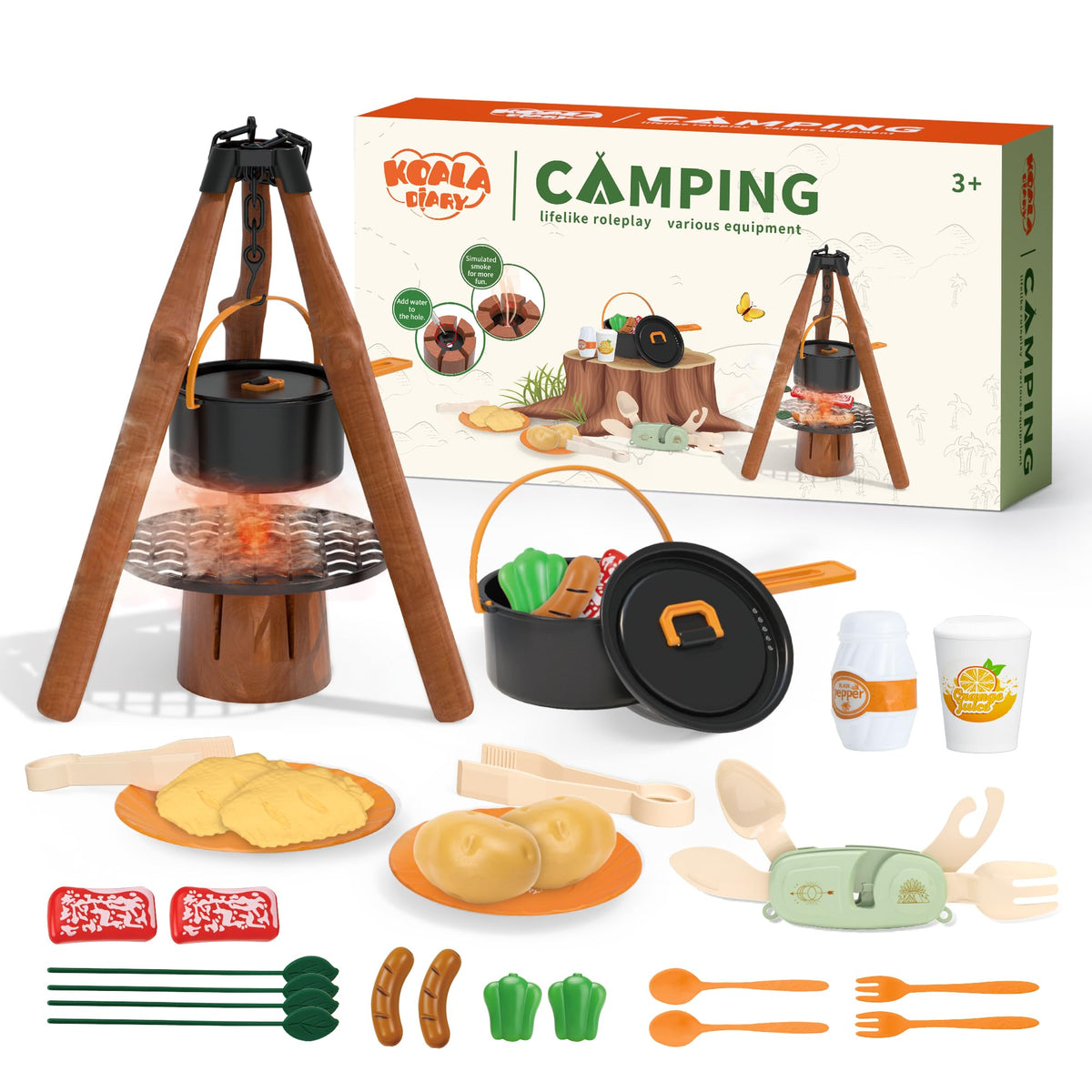 KOALA DIARY kids camping toy set for outdoor pretend play adventures.