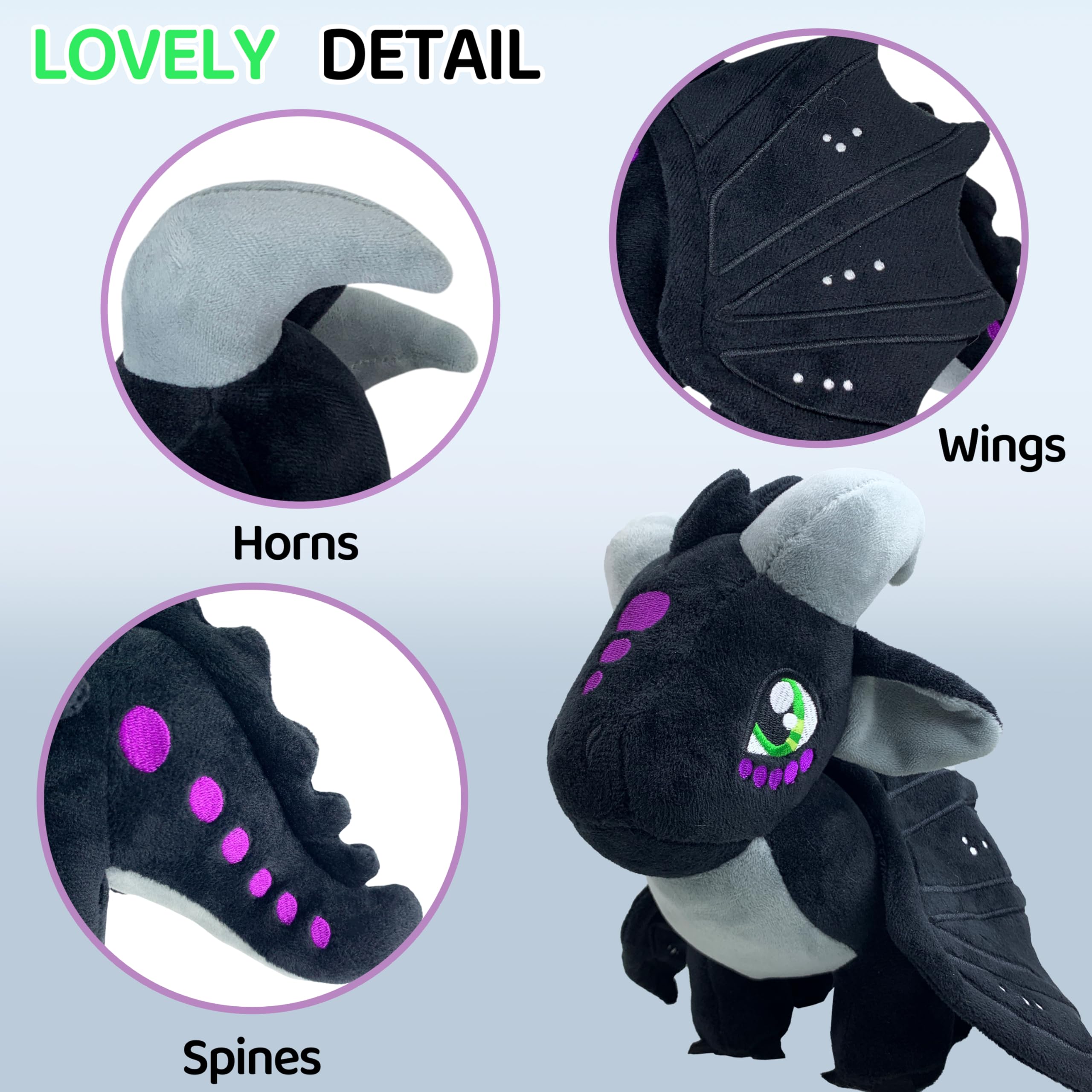 Kobataro Wings dragon plush toy with standable tail for display