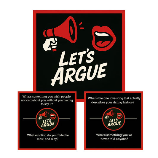 Kocak Gold Let’s Argue card game pack front; ideal icebreaker for parties.