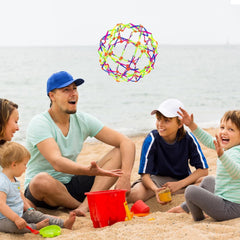 Kocasall expandable ball showing durable ABS plastic and bright colors.