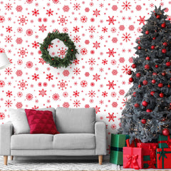 Kochorie winter Christmas party decor featuring red snowflakes