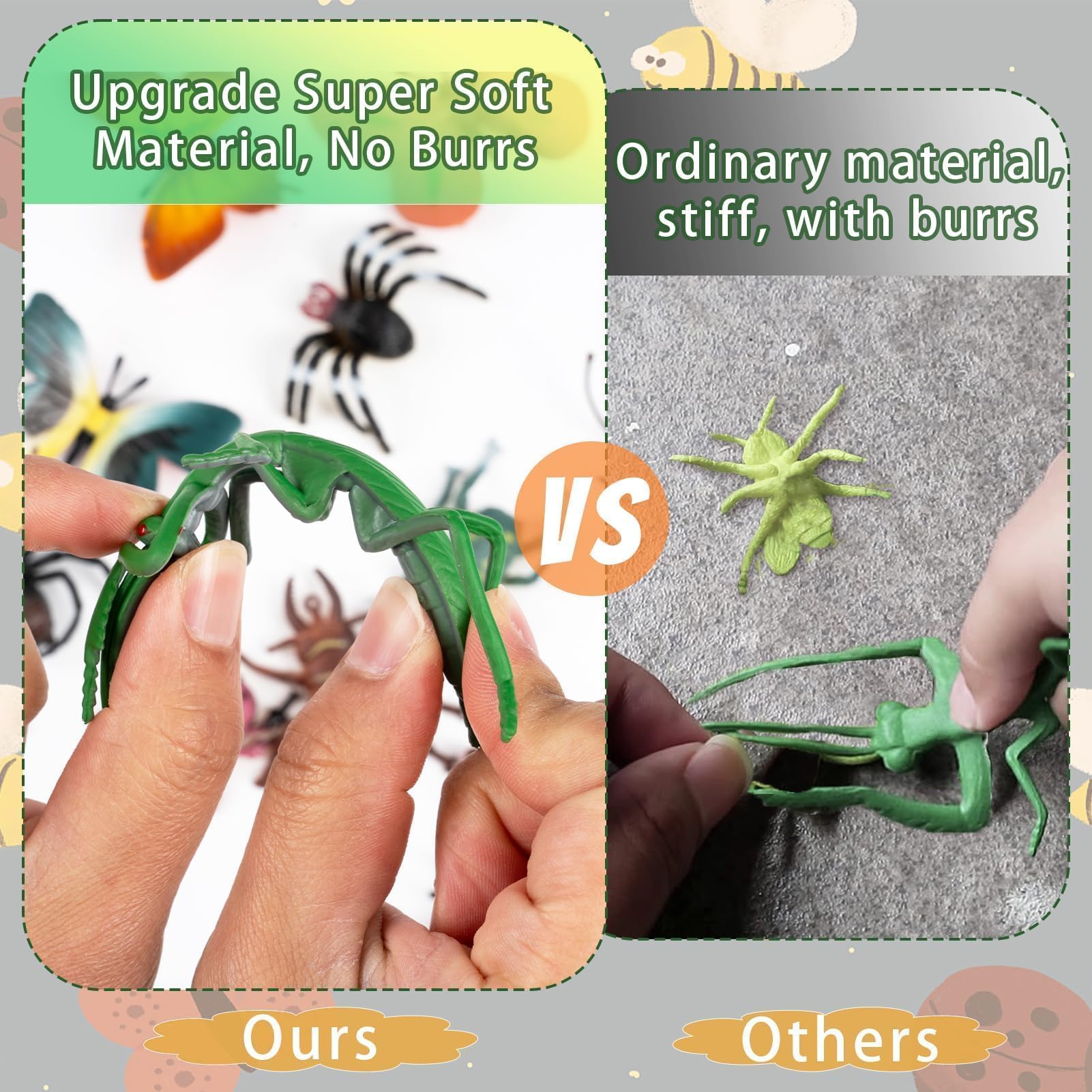 Kockuu fake bug set spider toy for Halloween and science demos