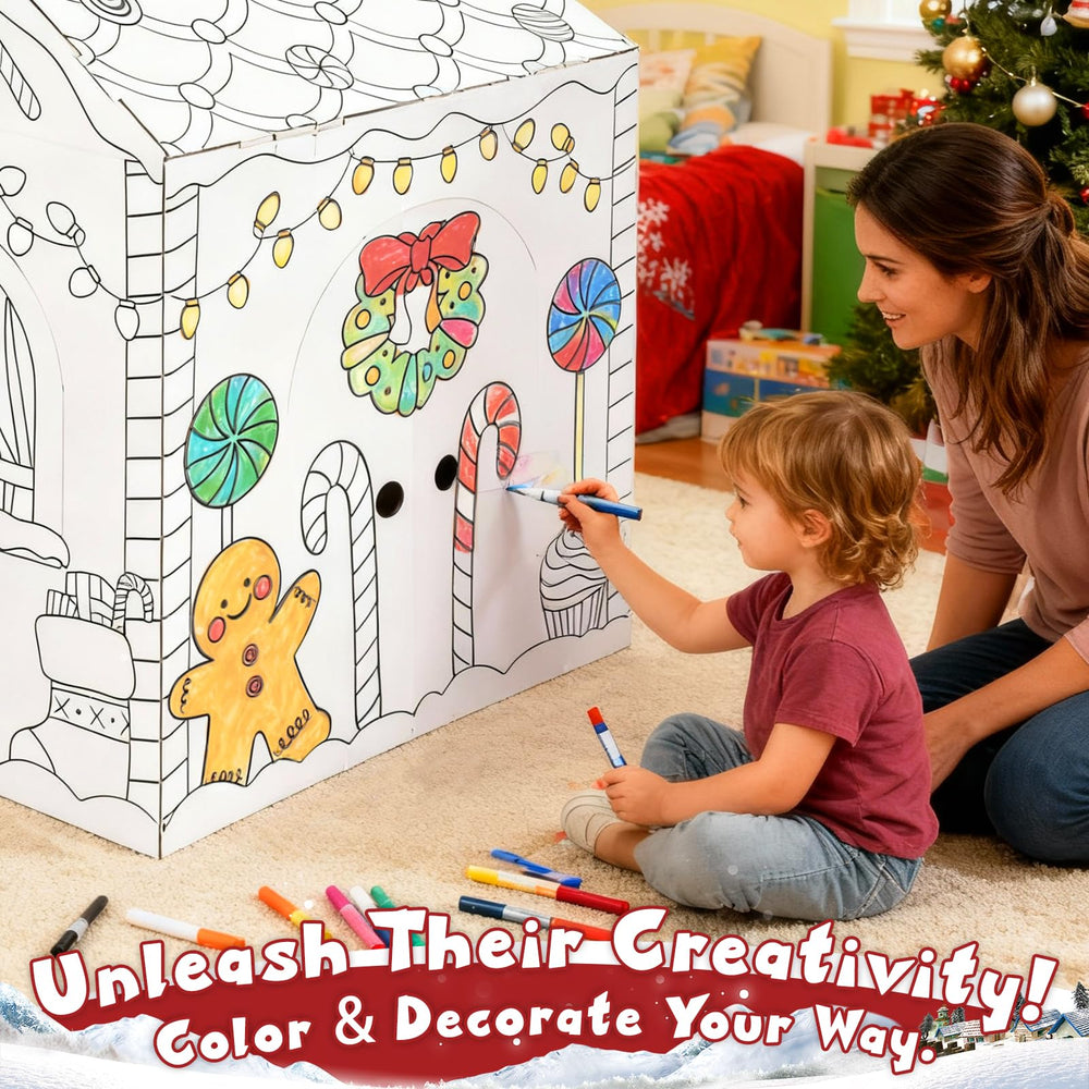 Kockuu Gingerbread Cardboard House Christmas icons for festive decorating