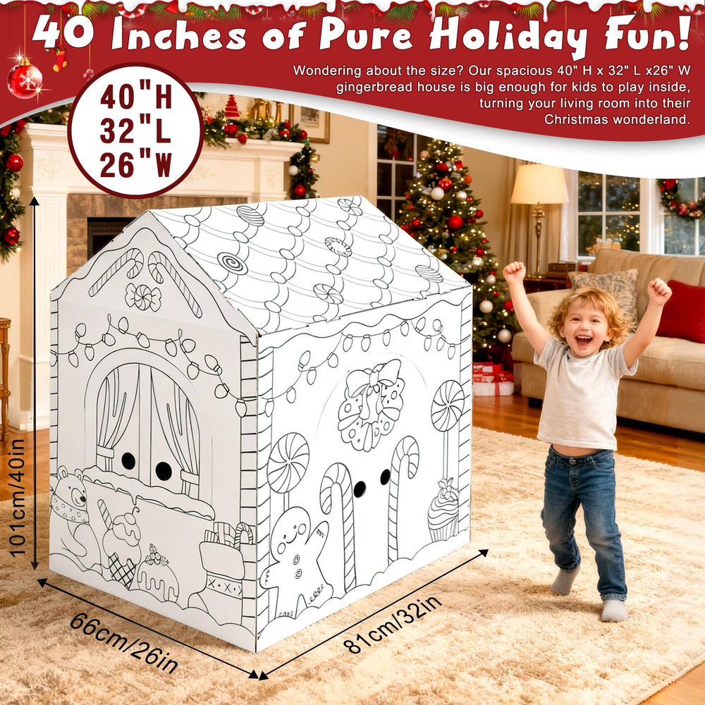 Kockuu Gingerbread Cardboard House coloring session sparks imagination