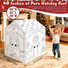 Kockuu Gingerbread Cardboard House coloring session sparks imagination