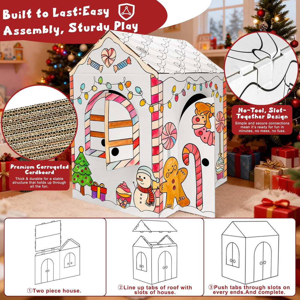 Kockuu Gingerbread Cardboard House easy disassembly for storage