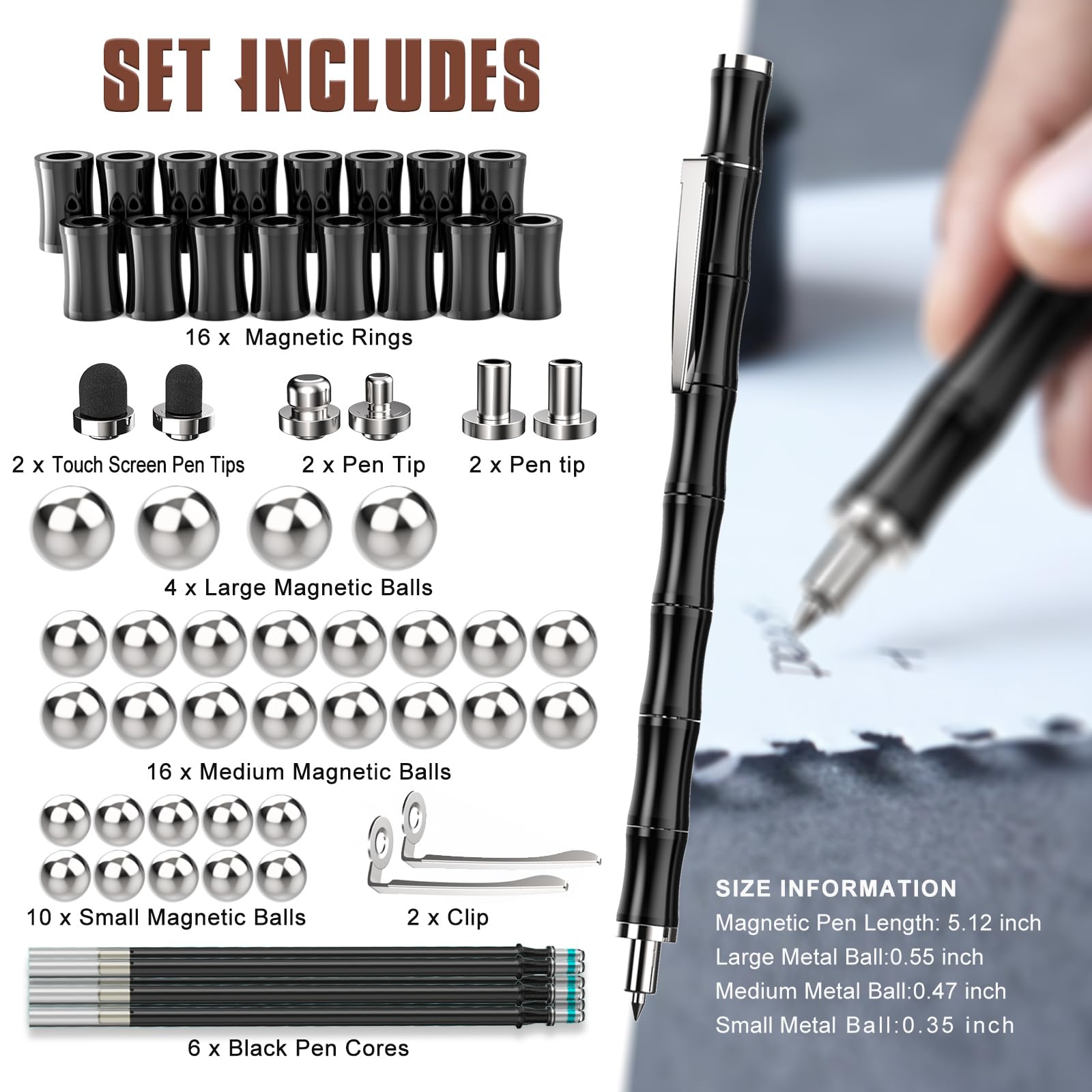 KODATEK magnetic fidget pen rotating to a new shape, ideal for quick focus breaks.
