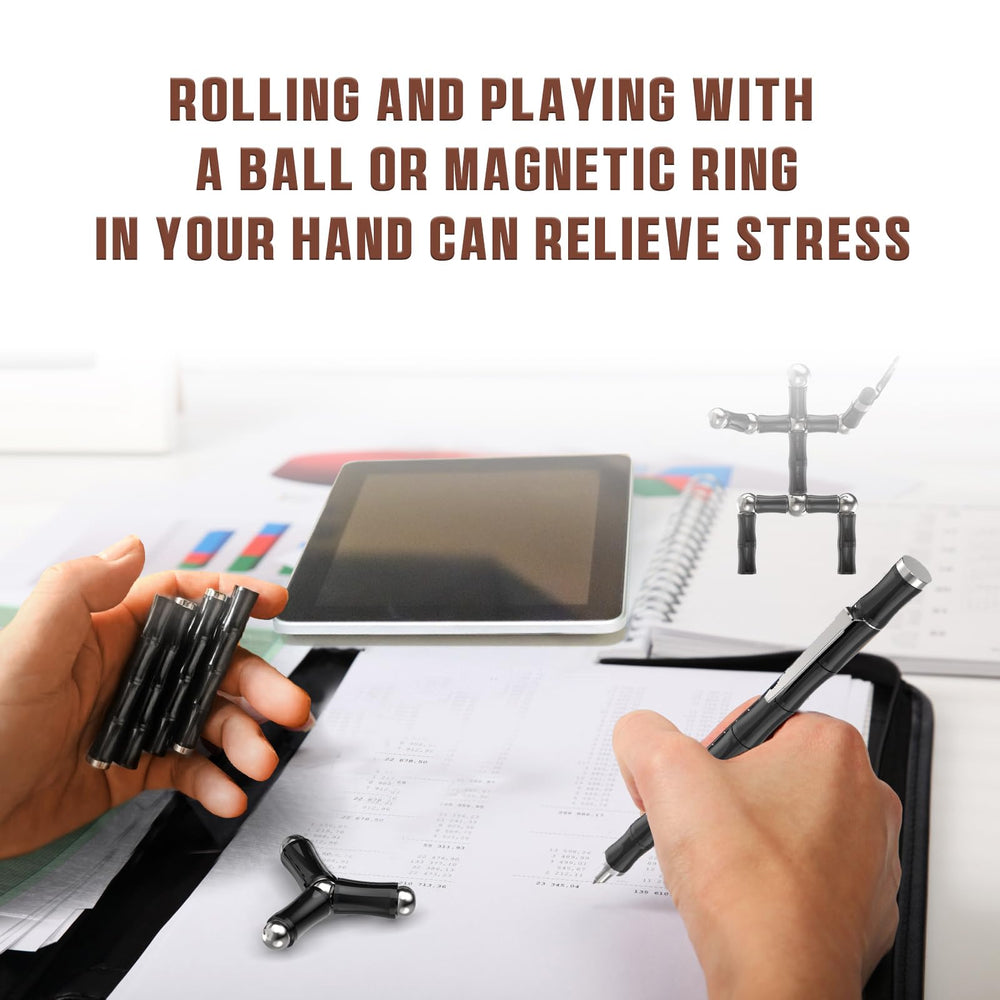 KODATEK magnetic fidget pen used during study for calm, mindful breaks.