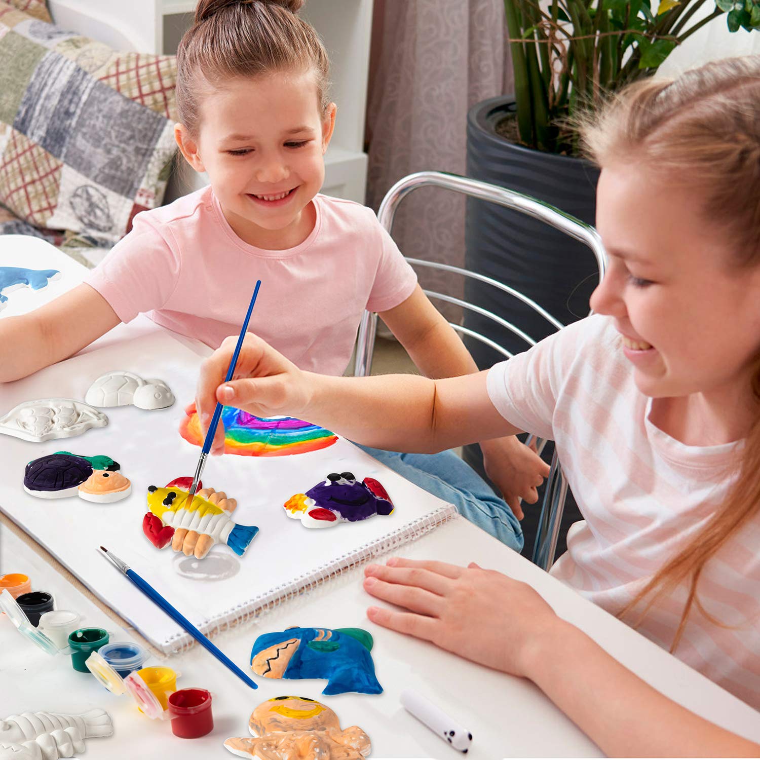 KODATEK plaster figurines ready-to-paint set invites creativity and fine motor practice.