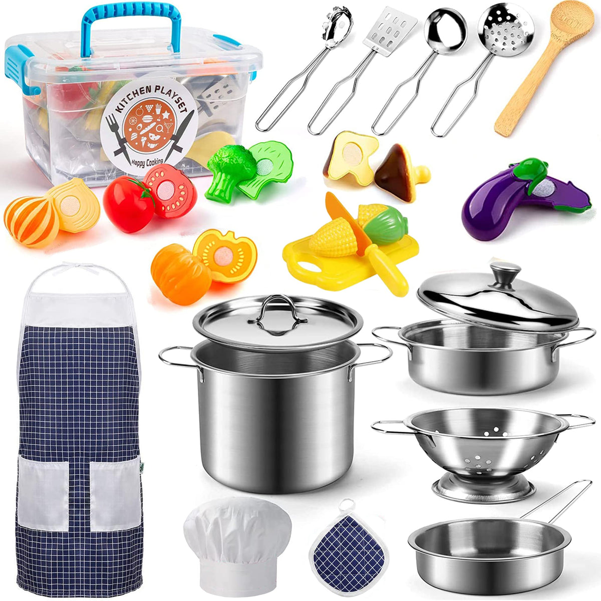 KODATEK Play Kitchen colander for imaginative pretend cooking and rinsing