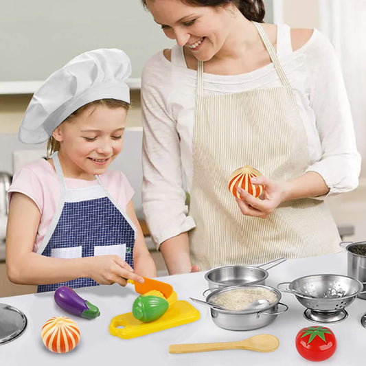 KODATEK Play Kitchen pots and pans with lid for realistic pretend meals