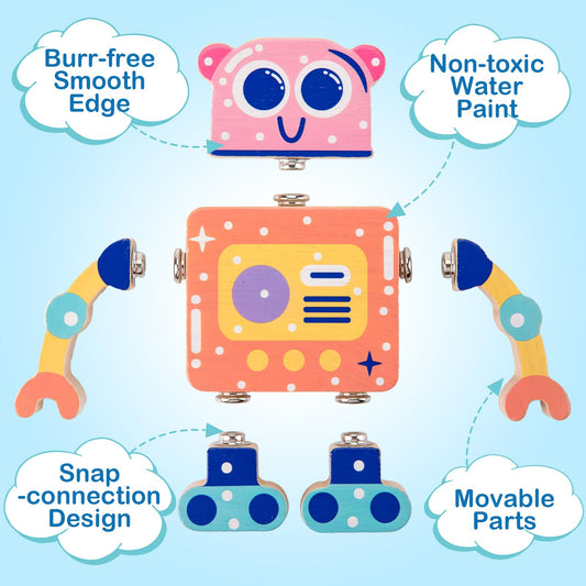 KODATEK wooden snap-together arm easily connects for small hands and quick builds.
