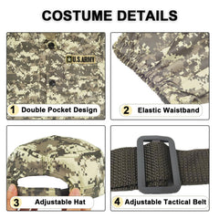 Kodvinp Army costume accessories set with realistic details for pretend play.