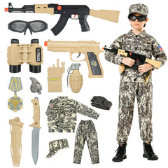 Kodvinp Army costume shirt with camo design for immersive play