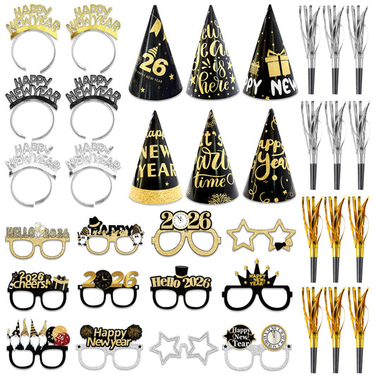 Koeilay Happy New Year headbands sparkle for festive photos and celebrations.